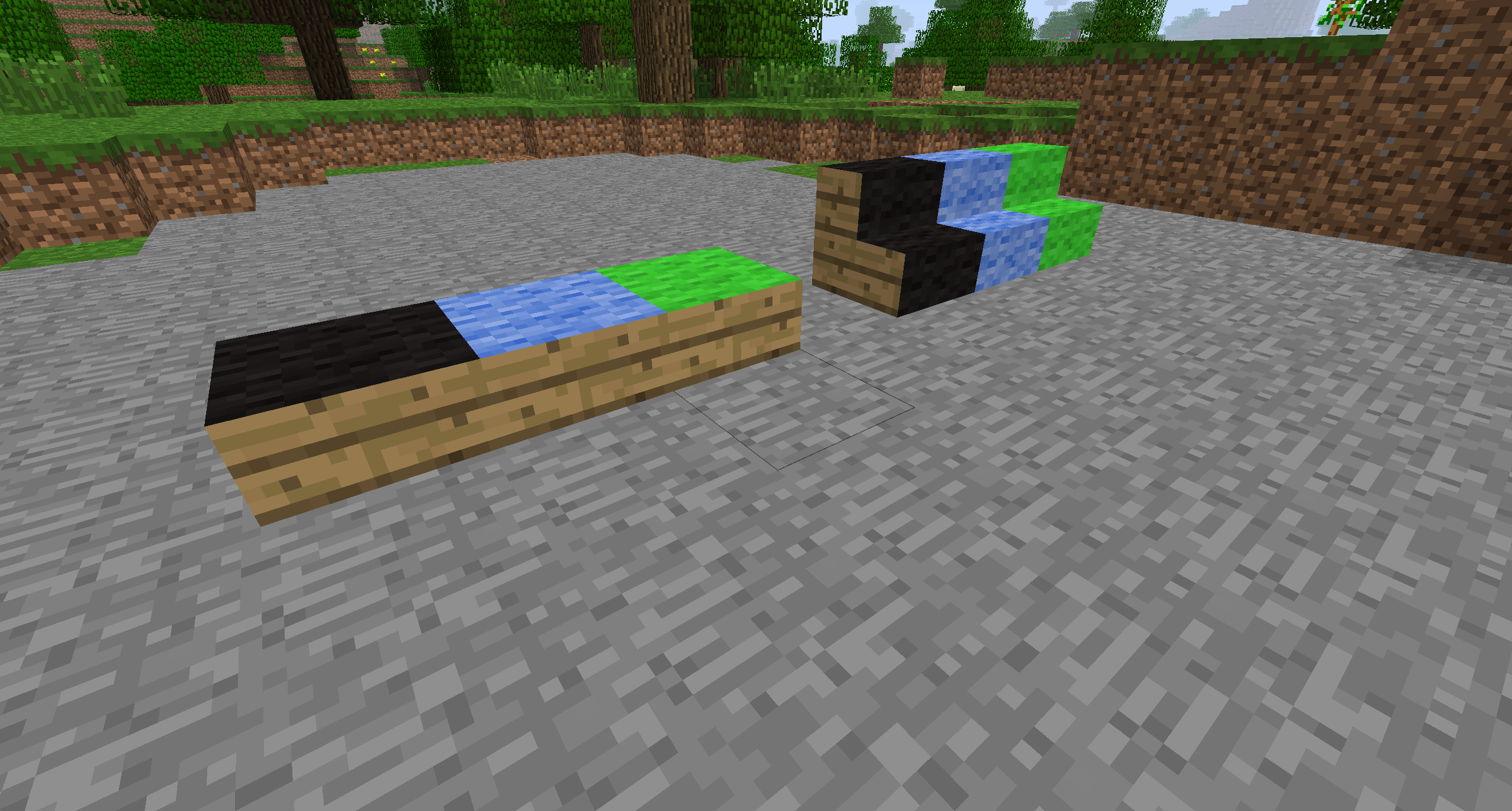 Carpeted wooden stairs and slabs