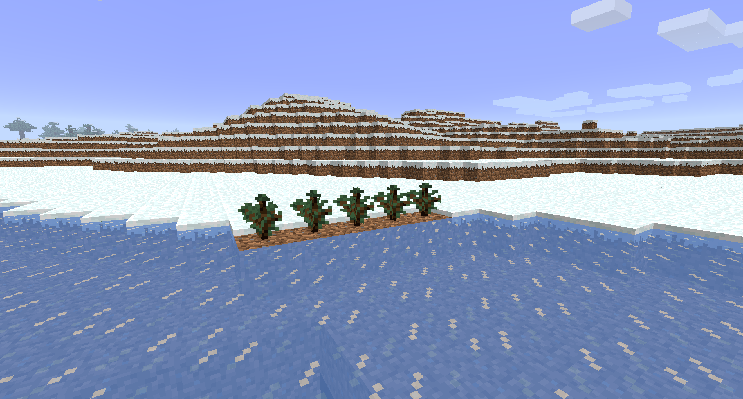 Spruce saplings in a Tundra biome